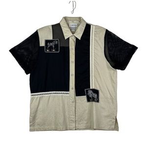 Women's Ashleyn Kate Short Sleeve Collared Button Up Safari Inspired Shi…